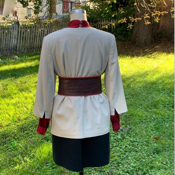 Angela Mark Cream Raw Silk Jacket & Matching Pants - Picture 3 of 16